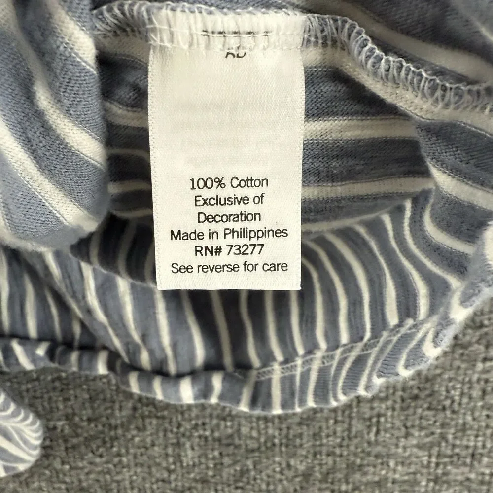 LC Lauren Conrad Blouse Top Plus Size‎ 2X Blue Striped Cottagecore Boho Casual